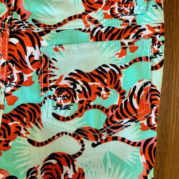 KENZO KIDS Girls Tiger Print Jeans Size 5 5T Girl EUC Tigers Safari Cotton Pants - Picture 7 of 10